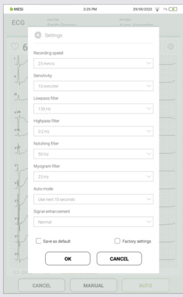 MESI mTABLET ECG - Recording the ecg - Step 9