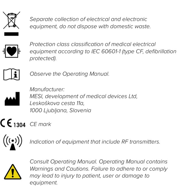 MESI mTABLET ECG - Important labels