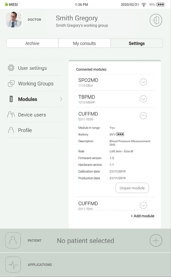 MESI mTABLET BP - Pairing - Step 4