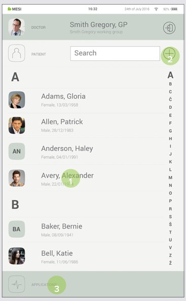 MESI mTABLET BP - PERFORMING THE BP MEASUREMENT - Step 1