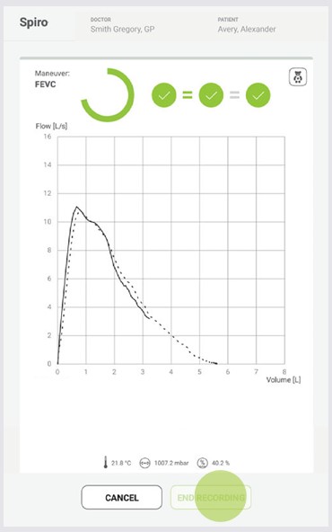 MESI mTABLET SPIRO - Performing FEVC measurement - Step 5