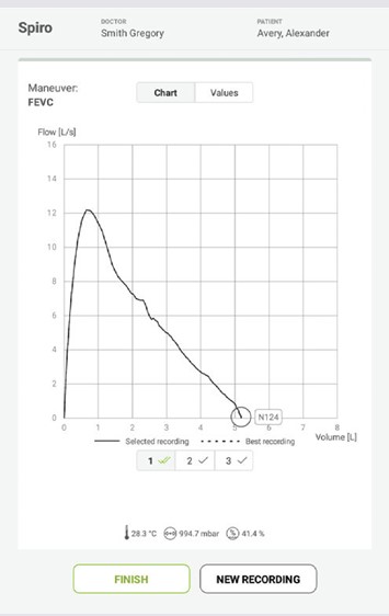 MESI mTABLET SPIRO - Performing FEVC measurement - Step 6