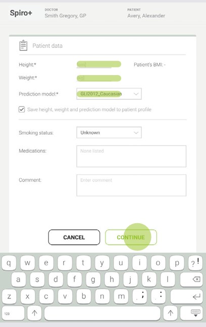 MESI mTABLET SPIRO - Preparation for spirometry measurement - Step 4