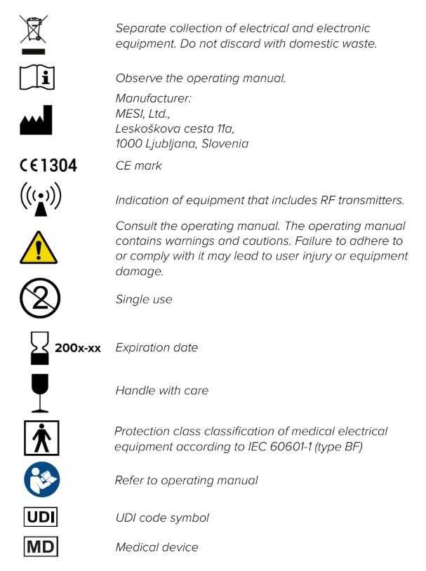 MESI mTABLET SPIRO - Important labels