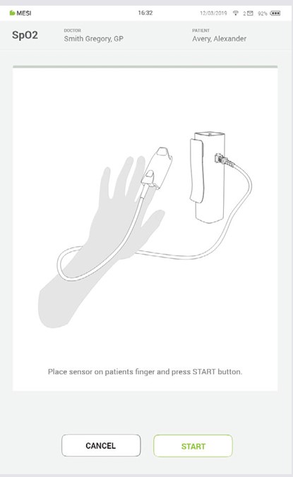 MESI mTABLET SpO2 - PERFORMING SpO₂ MEASUREMENT - Step 3