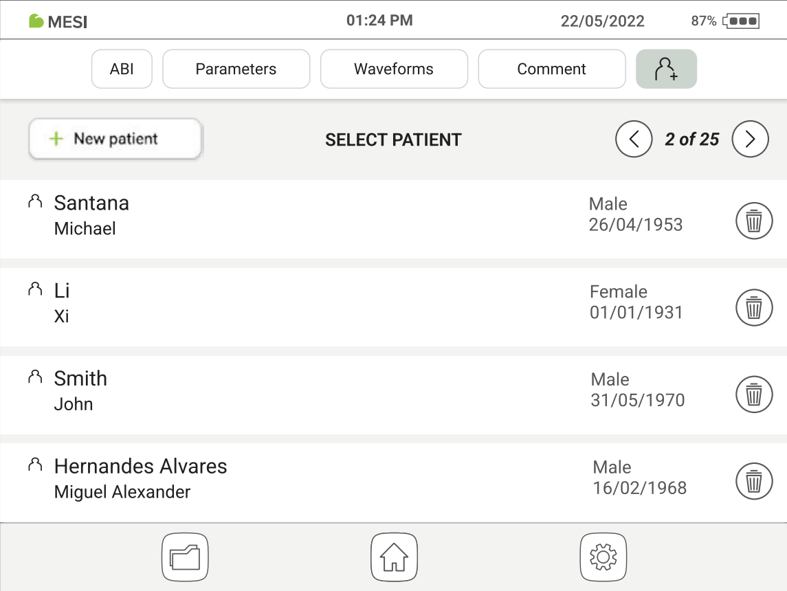 MESI ABPI MD adding a patient