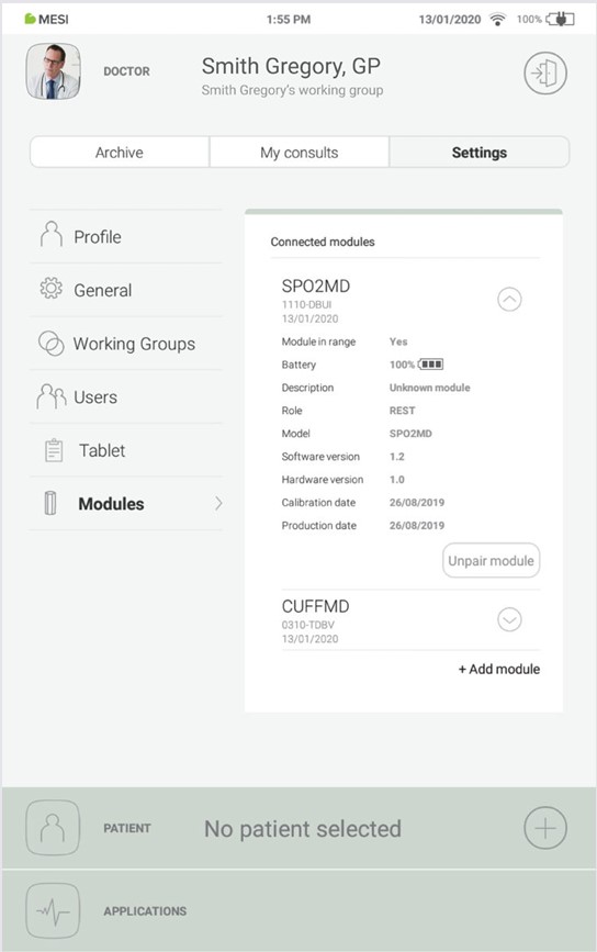 MESI mTABLET SpO2 - Pairing - Step 4