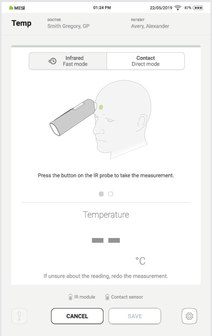 MESI mTABLET Thermo - Infrared measurement - Step 1