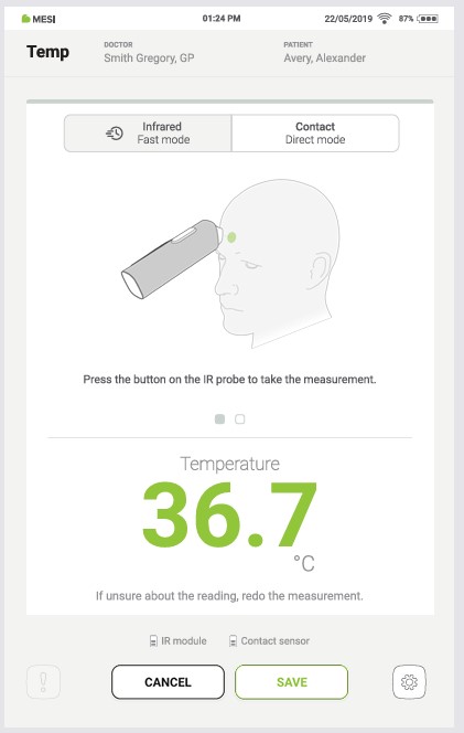 MESI mTABLET Thermo - Infrared measurement - Step 6