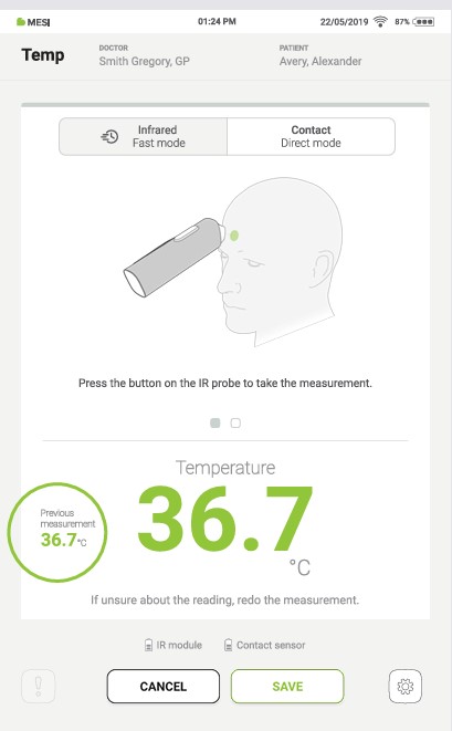 MESI mTABLET Thermo - Infrared measurement - Step 7