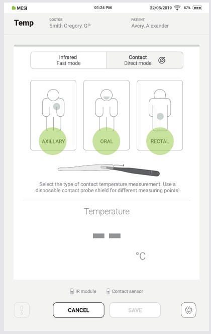 MESI mTABLET Thermo - Contact measurement - Step 3