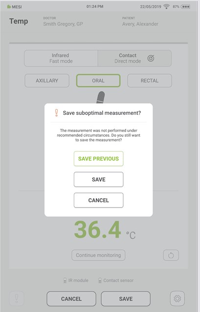 MESI mTABLET Thermo - Oral type measurement - Step 8
