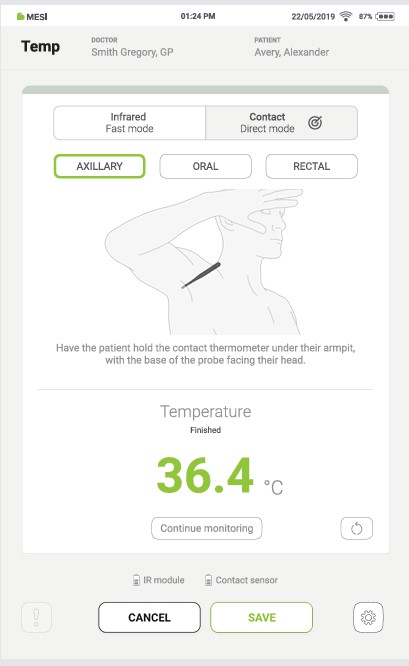 MESI mTABLET Thermo - Switching between different measurement methods and types  - Step 3