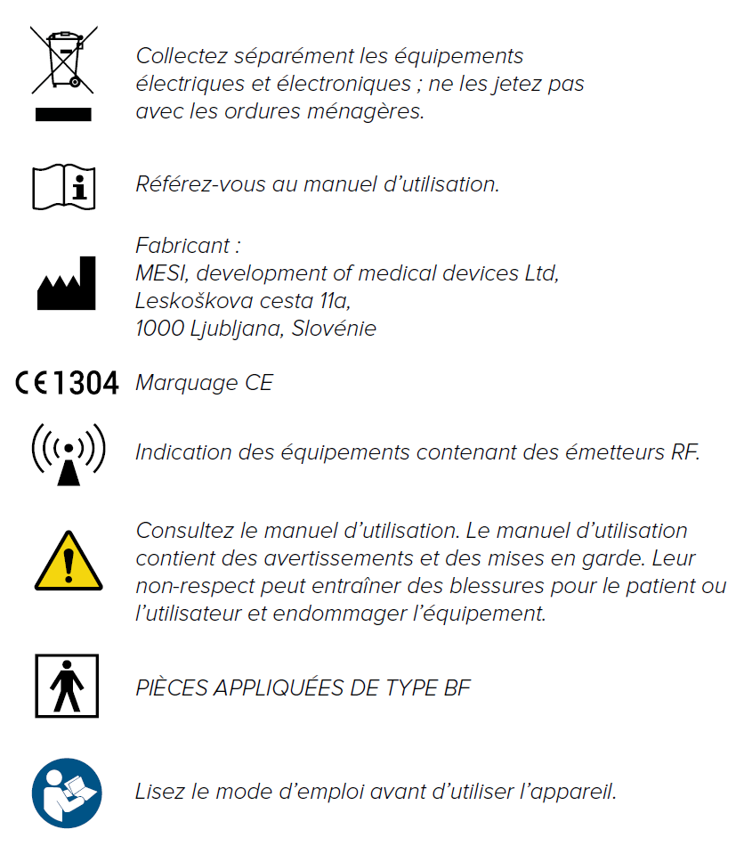 MESI mTABLET ABI - Important labels