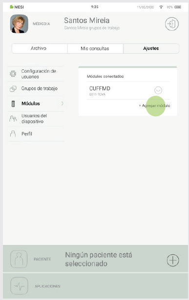 MESI mTABLET BP - Pairing - Step 1