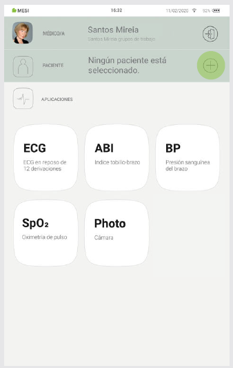 MESI mTABLET ABI - Selecting a patient - Step 1