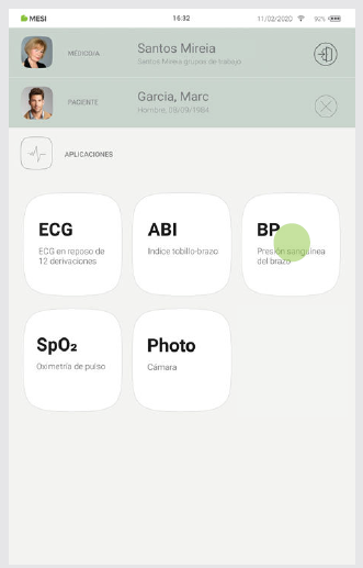 MESI mTABLET BP - PERFORMING THE BP MEASUREMENT - Step 2