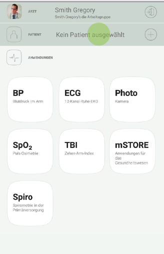 MESI mTABLET ABI - Selecting a patient - Step 1