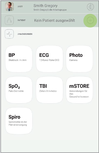 MESI mTABLET ABI - Adding a patient - Step 1
