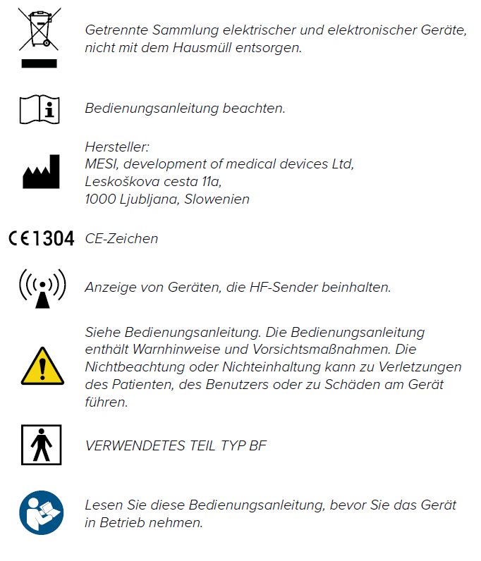 MESI mTABLET ABI - Important labels