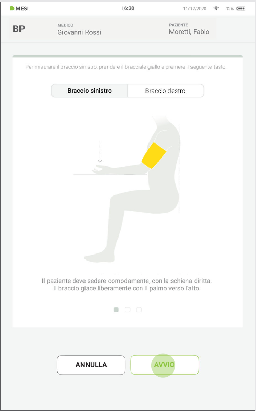 MESI mTABLET BP - Performing Bp measurement - Step 3