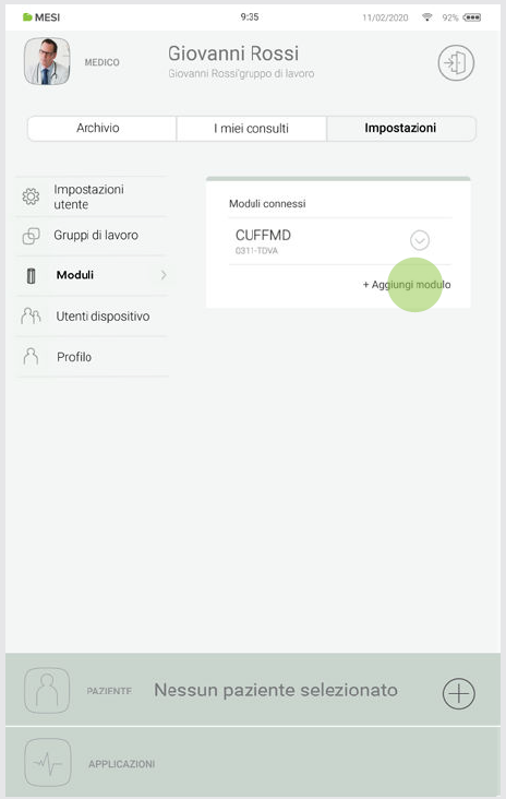 MESI mTABLET BP - Pairing - Step 1