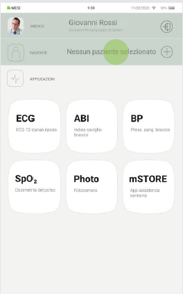 MESI mTABLET ABI - Selecting a patient - Step 1