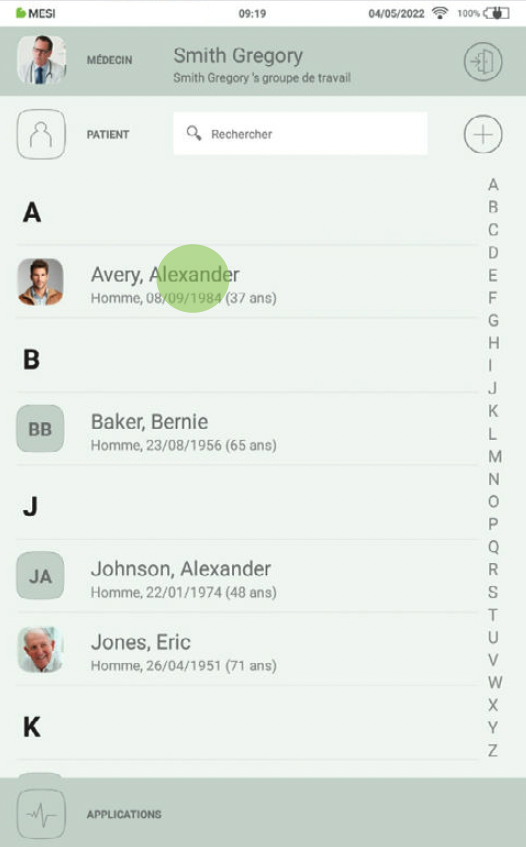 SÉLECTIONNER UN PATIENT-3
