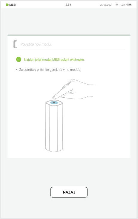 MESI mTABLET BP - Pairing - Step 3