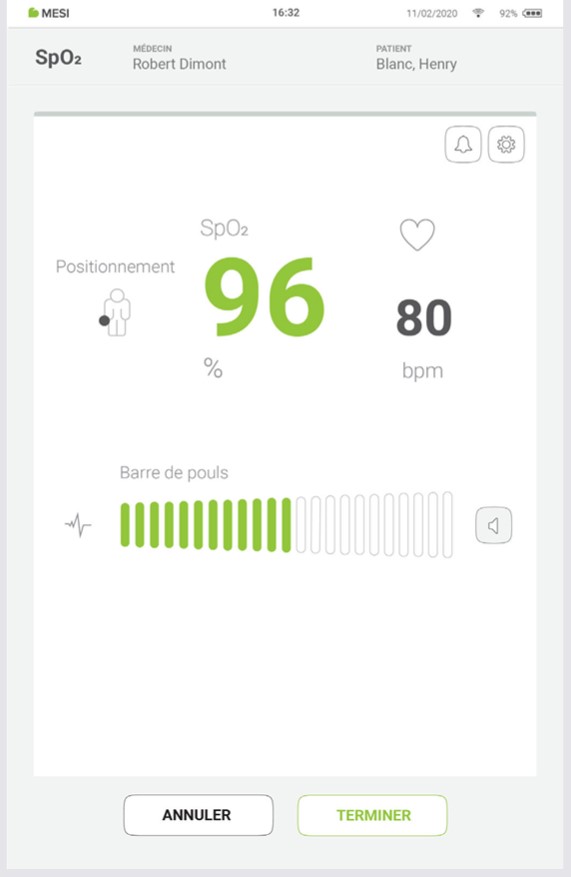 MESI mTABLET SPO2 - GUIDE DE MESURE RAPIDE