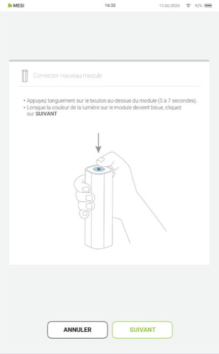 MESI mTABLET SPO2 - APPAIRAGE - Étape 2