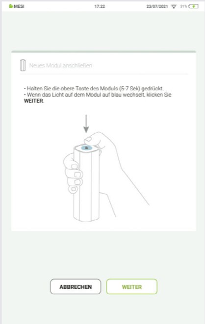 MESI mTABLET SPO2 - KOPPLUNG - Schritt 2