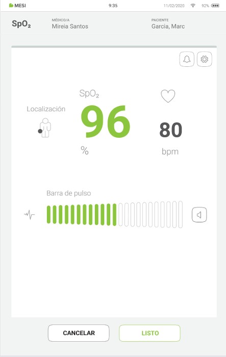 MESI mTABLET SPO2 - REALIZACIÓN DE LA MEDICIÓN DE SpO₂ - Paso 4