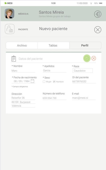 MESI mTABLET SPO2 -ADICIÓN DE UN PACIENTE  - Paso 3