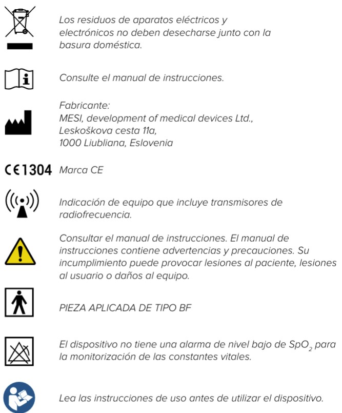 MESI mTABLET SPO2 -Etiquetas importantes