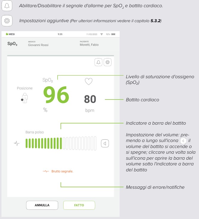 MESI mTABLET SPO2 -MISURAZIONE SpO₂ PASSO DOPO PASSO - Fase 4