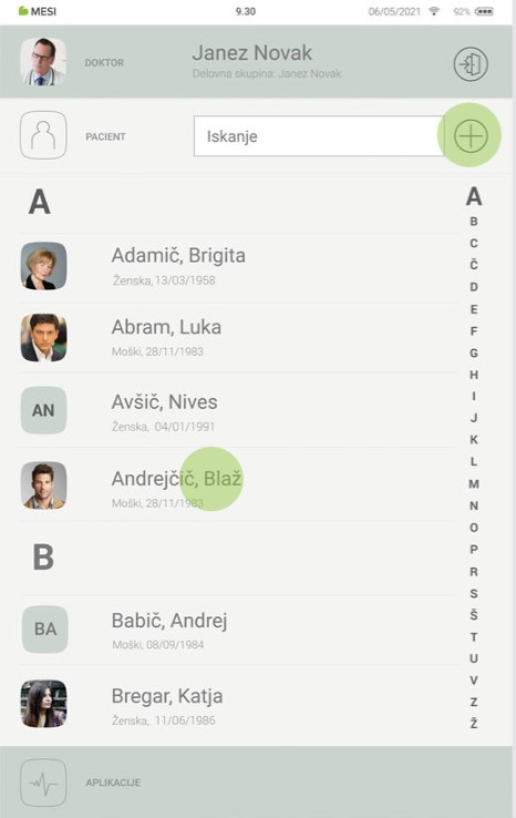 MESI mTABLET SPO2 - MERJENJE SpO₂ PO KORAKIH - 1 korak
