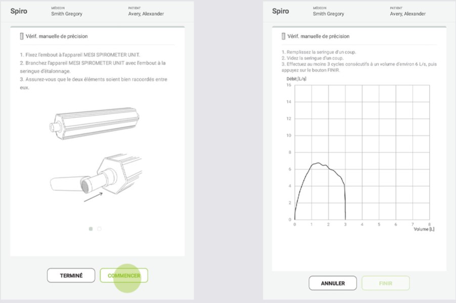 MESI mTABLET SPIRO - VÉRIFICATION DE LA PRÉCISION - Étape 4
