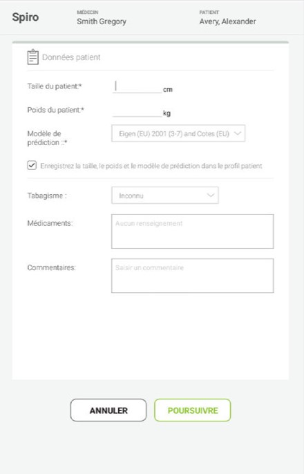 MESI mTABLET SPIRO - MESURE DE LA CVF - Étape 3