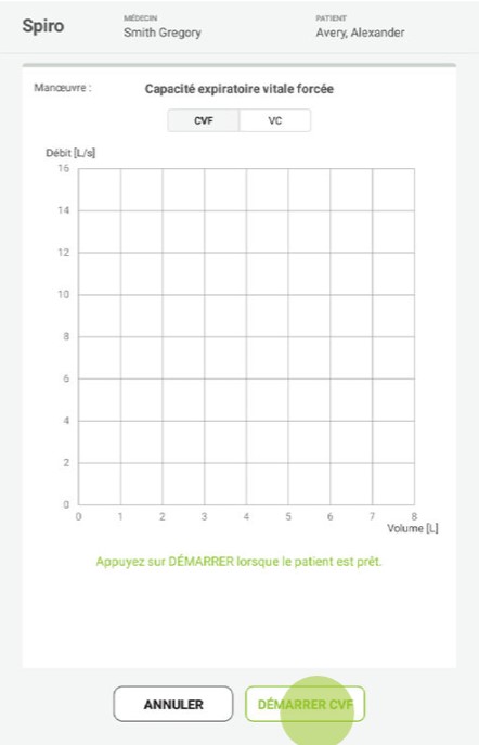 MESI mTABLET SPIRO - MESURE DE LA CVF - Étape 4