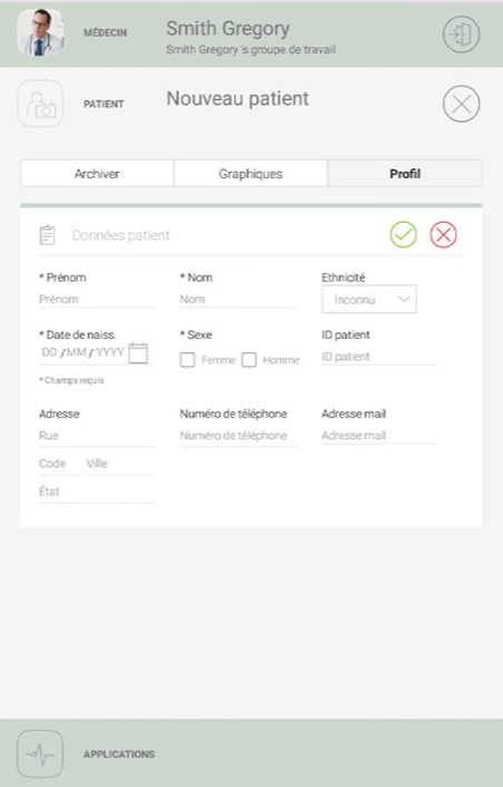 MESI mTABLET SPIRO - AJOUTER UN PATIENT - Étape 2