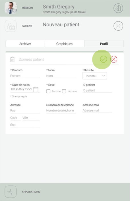 MESI mTABLET SPIRO - AJOUTER UN PATIENT - Étape 3