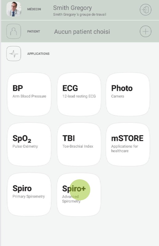 MESI mTABLET SPIRO - PRÉPARATION DE LA MESURE SPIROMÉTRIQUE - Étape 2