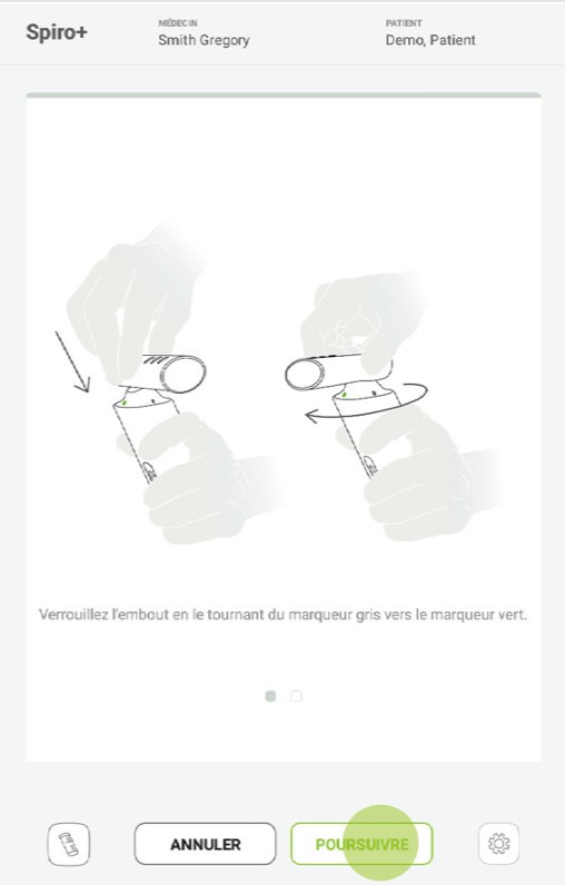 MESI mTABLET SPIRO - PRÉPARATION DE LA MESURE SPIROMÉTRIQUE - Étape 3