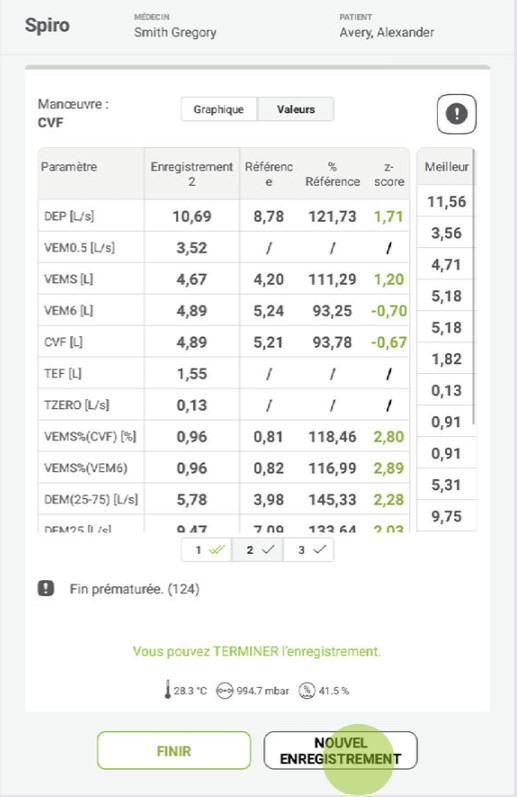 MESI mTABLET SPIRO - SPIRO - EXERCICE CEVF - Étape 3