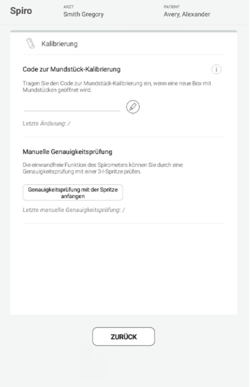 MESI mTABLET SPIRO -KALIBRIERUNG UND KALIBRIERUNGSPRÜFUNG