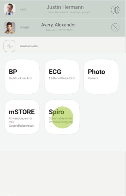 MESI mTABLET SPIRO -DURCHFÜHRUNG EINER FEVC-MESSUNG - Schritt 2