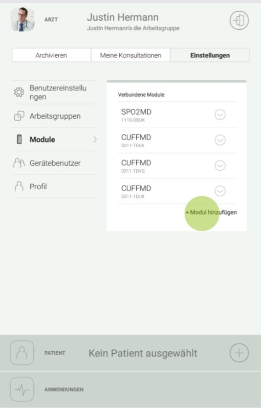 MESI mTABLET SPIRO -KOPPLUNG - Schritt 1