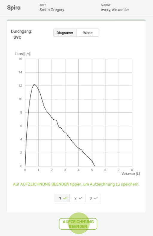 MESI mTABLET SPIRO – SVCMESSUNG - Schritt 1
