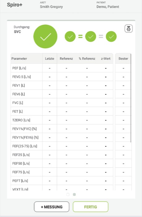 MESI mTABLET SPIRO+ SVC-MESSUNG - Schritt 2